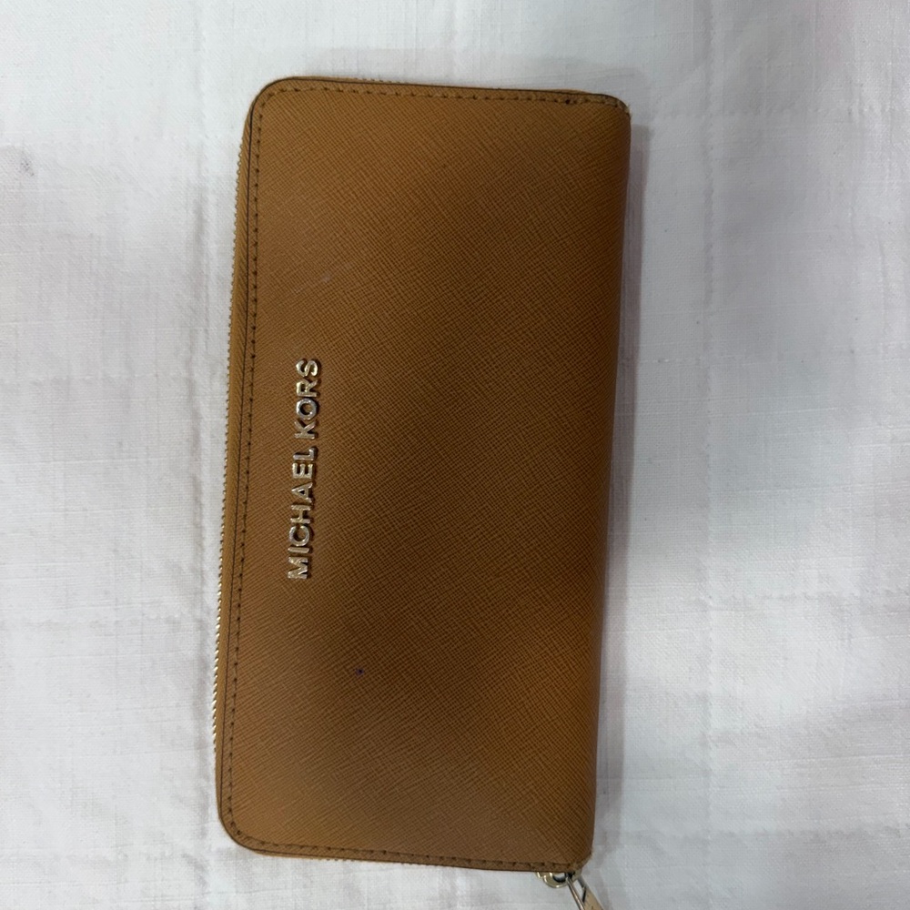 Michael Kors Tan Zip-Around Wallet